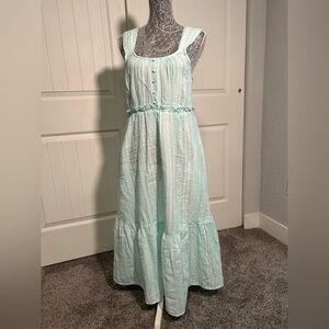 Time and Tru Aqua Striped Dress M